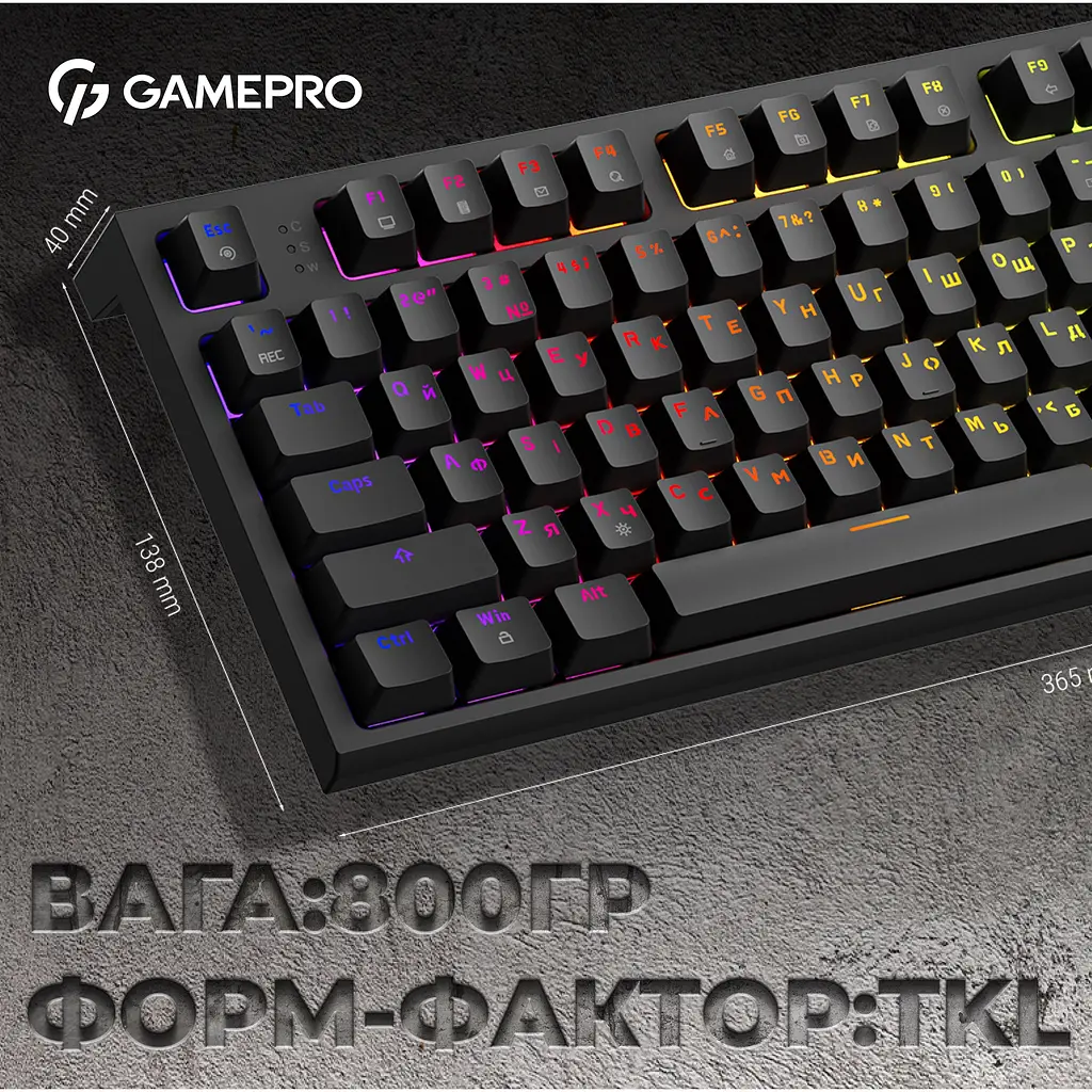 Клавіатура GamePro Red з Hot-Swap RGB Black дротова механічна (MK180B) - фото 18