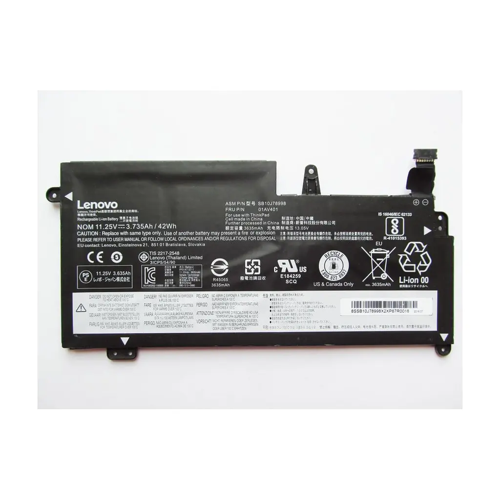 Акумулятор до ноутбука Lenovo ThinkPad 13 (1st Gen) 01AV401, 3735mAh (42Wh), 3cell, 11.25V (A47414)