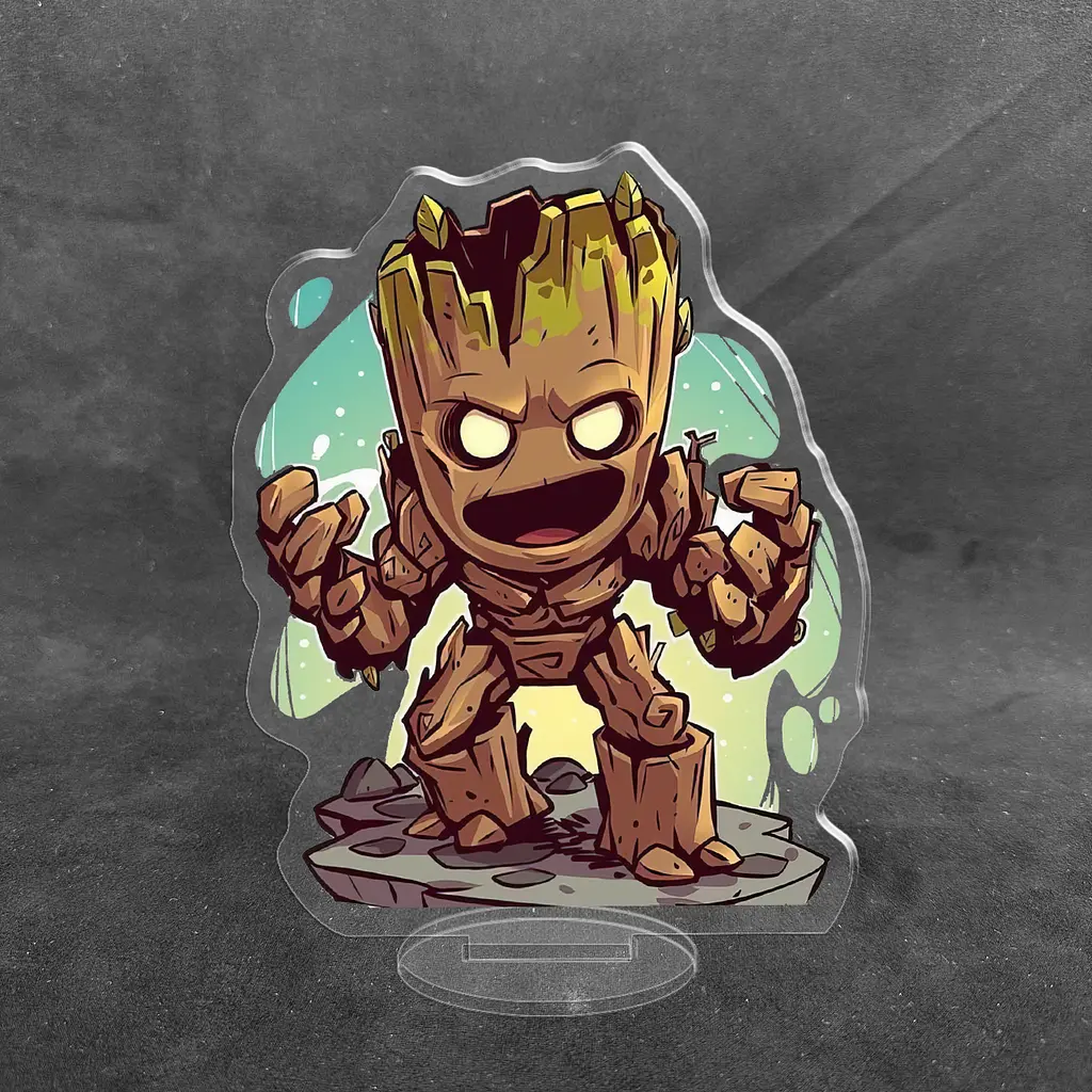 Акрилова колекційна фігурка Чібі Chibi Вартові Галактики Грут 1 10 cм - фото 2