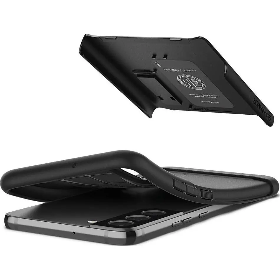 Оригинальный чехол с подставкой Spigen Slim Armor для Samsung Galaxy S22 Black ACS04013 SM-S906 - фото 3