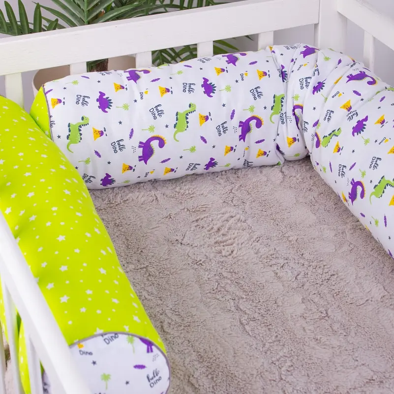 Валики-бортики MirSon Kids Time 18-0001 Hello Dino білі 2 шт. - фото 3