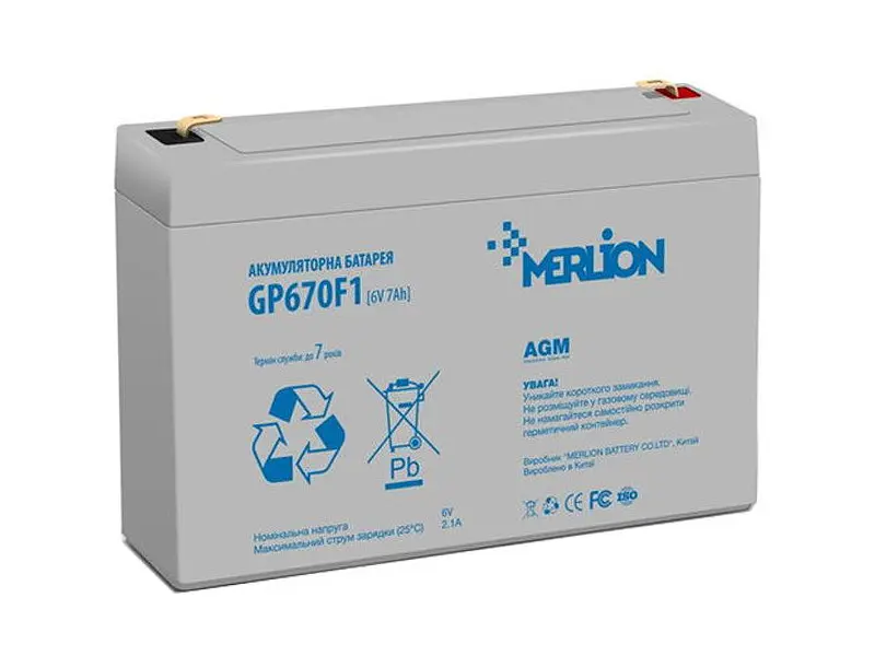 Акумулятор для ДБЖ MERLION 6V-7Ah (GP670F1)