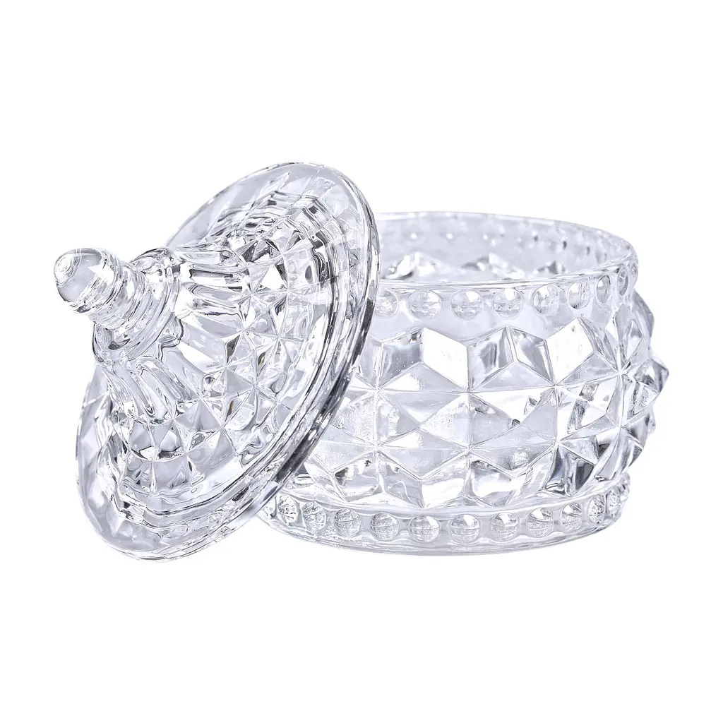 Цукорниця скляна Glass Jay з кришкою в східному стилі, ice flowers Yiwu HP-YH-3 - фото 4