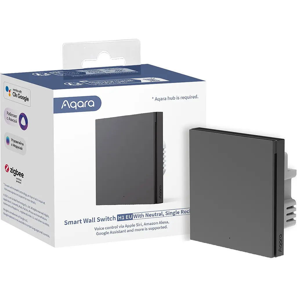 Умный выключатель Aqara Smart Wall Switch H1 Grey (WS-EUK01) Global EU [111939] - фото 5