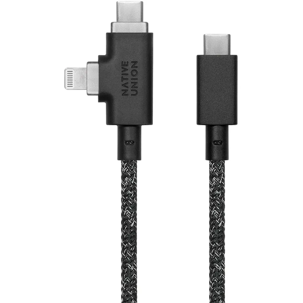 Кабель USB-C to USB-C/Lightning Native Union Belt Cable Duo Pro 240W Cosmos Black 2.4 м (BELT-PROCCL-COS-NP) - фото 2