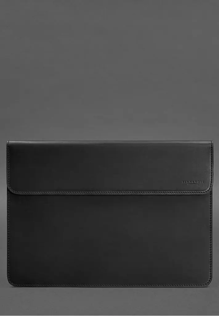Шкіряний чохол-конверт BlankNote на магнітах для MacBook 15-16 дюйм Чорний Crazy Horse - фото 2