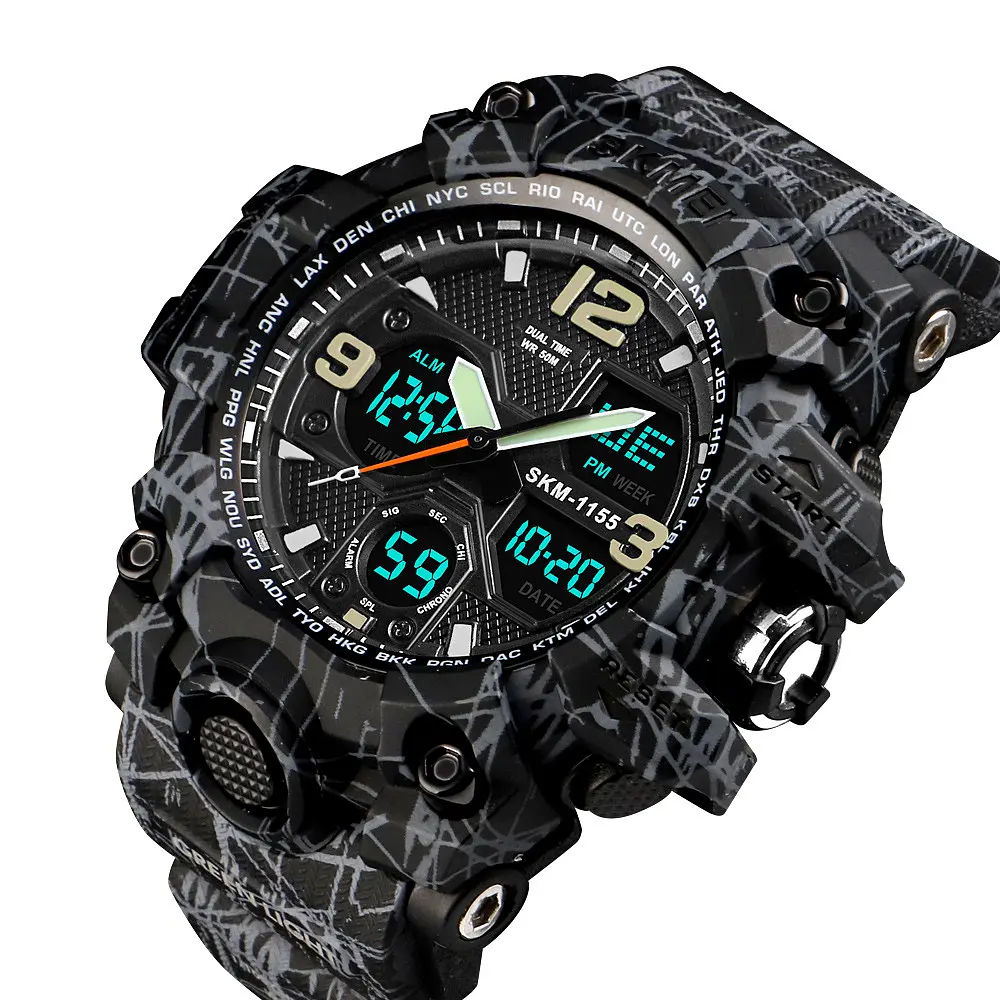 Наручний годинник чоловічий Skmei 1155 Gray Black, 1155BGYBK (12278) - фото 4