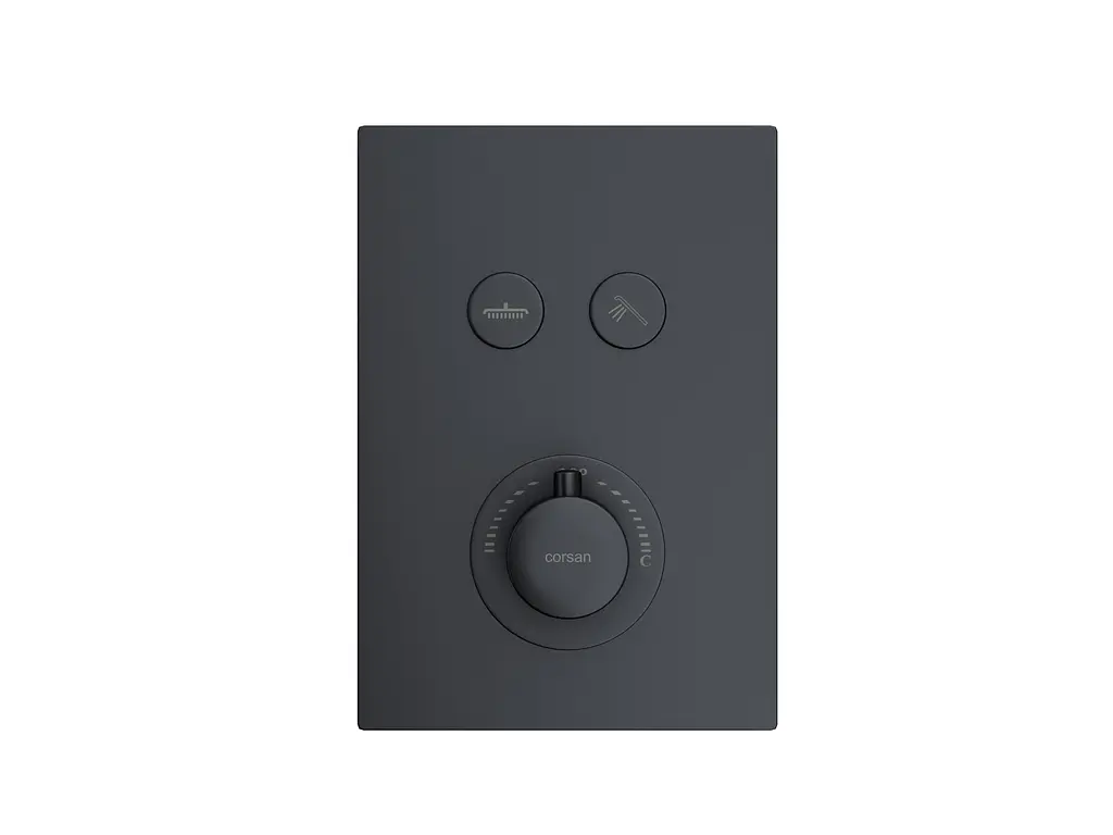Душова система прихованого монтажу Corsan Plomeria black + BOX з термостатом 646994, Чорний матовий - фото 3
