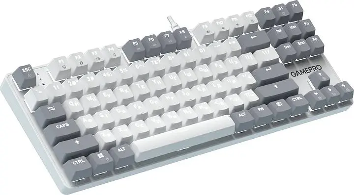 Клавиатура проводная GamePro Genesis Metallic Outemu Red Swithes USB White (MK110W) - фото 3