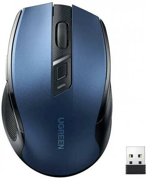 Бездротова Мишка UGREEN Ergonomic Wireless Mouse MU006 2.4 GHz&BT синій (25753)