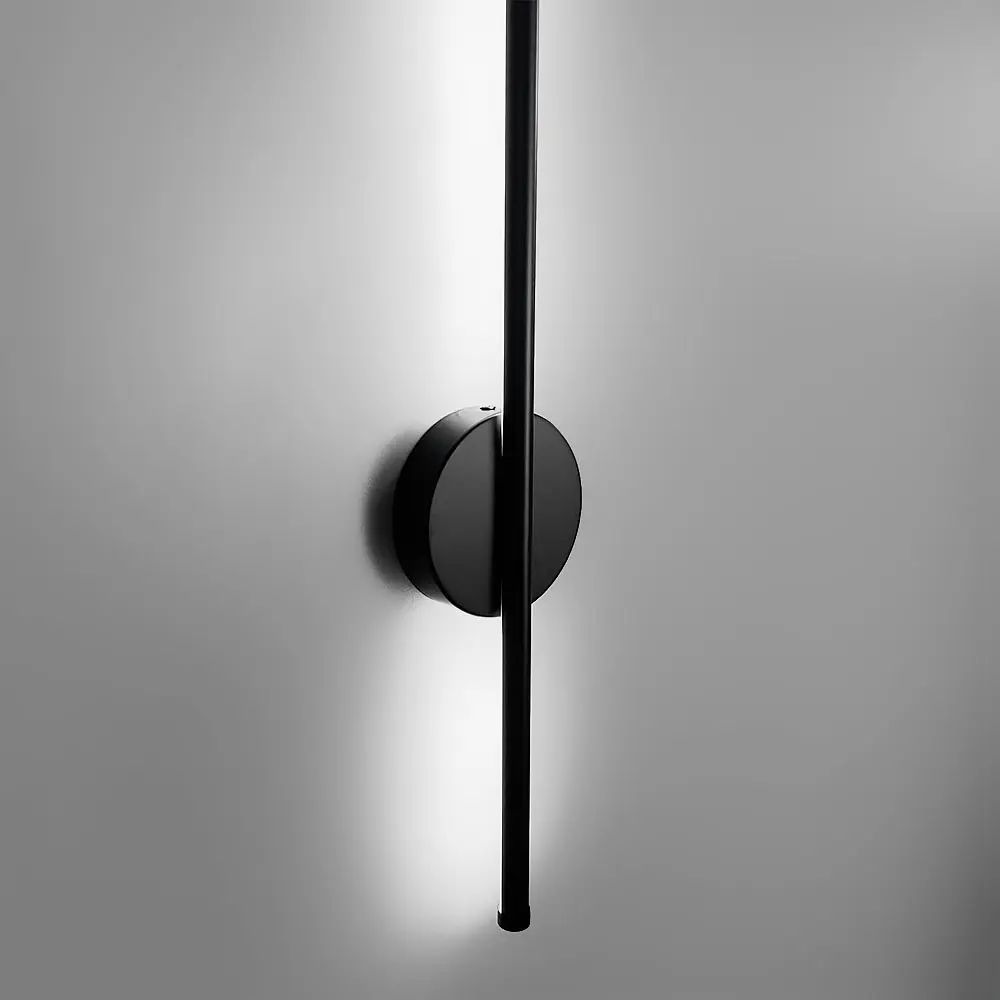 Видовжене чорне LED бра 90 см Арт. W 007/900 BK Line F - фото 5