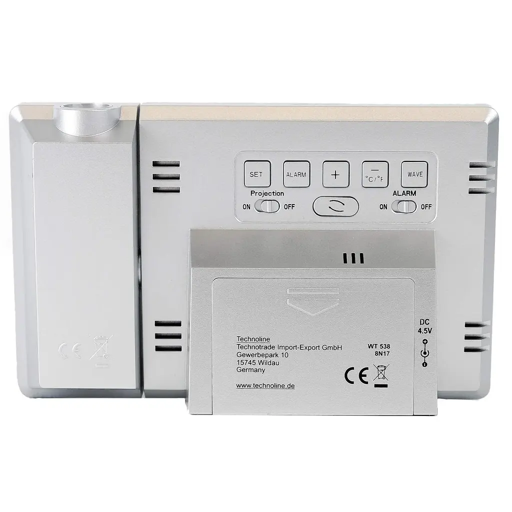 Проекційний годинник електронний Technoline WT538 Silver/Anthracite (WT538) Годинник, Будильник, Календар, Термометр - фото 7