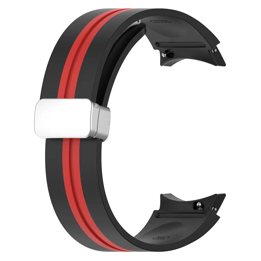 Браслет Cls-line для Samsung Galaxy Watch 5 - чорно-червоний ширина кріплення 20мм силікон Watchbands (W16-3WB45639288) - фото 3