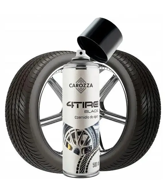 Аерозоль для шин Carozza 4TIRE BLACK 500 мл чорніння, захист та відновлення гуми - фото 2