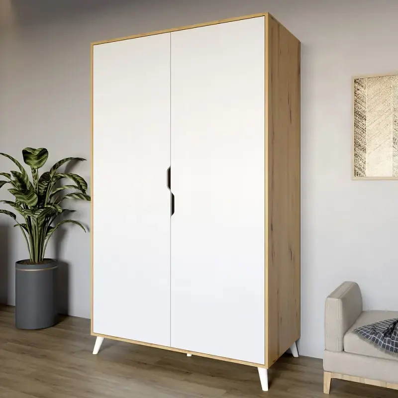 Комплект меблів для вітальні М-ЗОН Борн Дуб Артизан/Німфея Альба (білий) 5 предметів з білими ніжками (MZN-031066) - фото 7