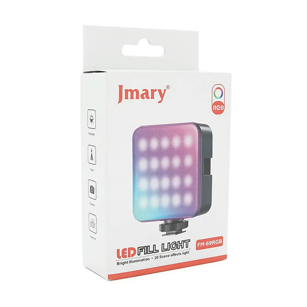 LED-панель Jmary FM-69RGB, 5 Вт, RGB, 2500-9000К, вбудований аккум 2000mAh, 100x30x70мм, Box - фото 2