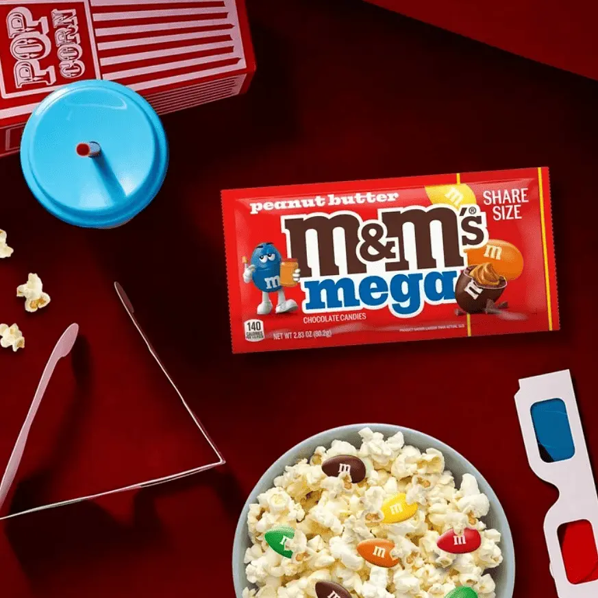 Драже M&M's Mega Peanut Butter Chocolate Candy 80.2г - фото 5