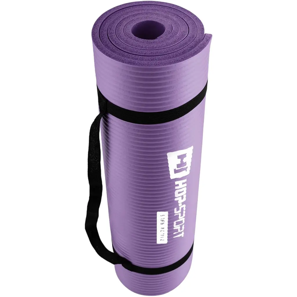 Мат для фитнеса и йоги Hop-Sport HS-N010GM 1 см фиолетовый - фото 4