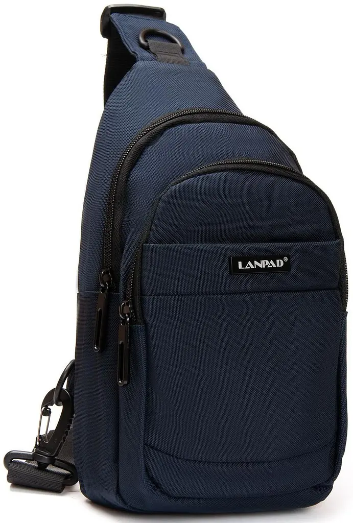 Сумка-слінг Lanpad нейлонова через плече 17х29х10 см Синій - фото 3