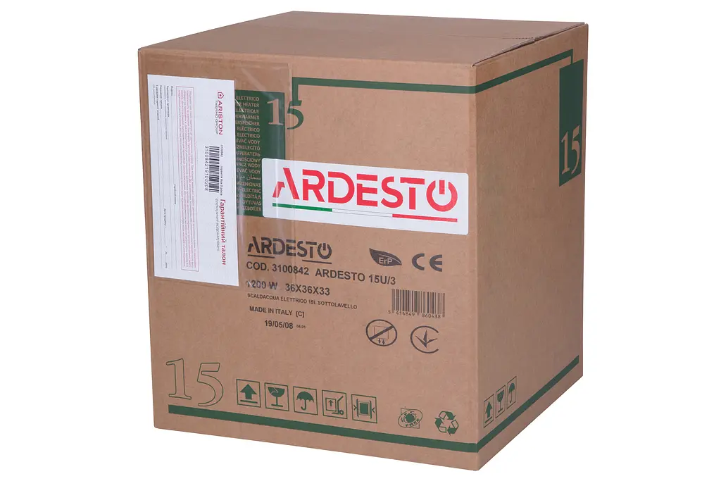 Водонагреватель электрический Ardesto EWH-15OMWMI 15 л 1200 Вт над мойкой A белый (3100841) - фото 11
