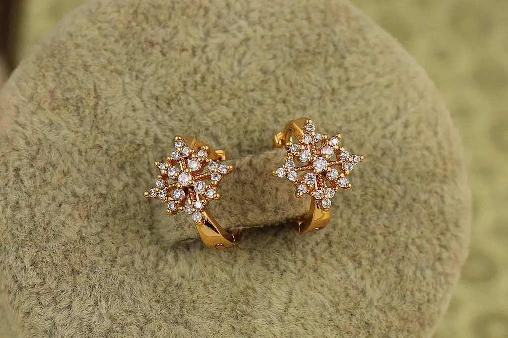 Серьги детские Xuping Jewelry Льдинка золотистые - фото 2