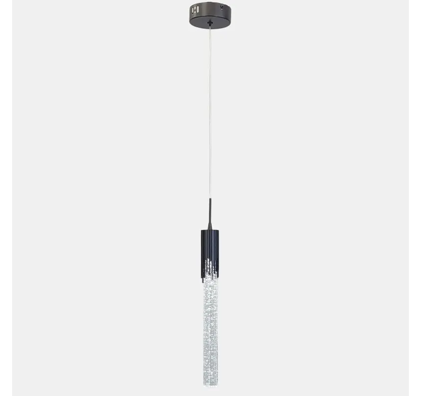 Чорний приліжковий LED світильник-підвіс Artlight 2353/1BK з прозорим бульбашковим склом 3,5W - фото 5