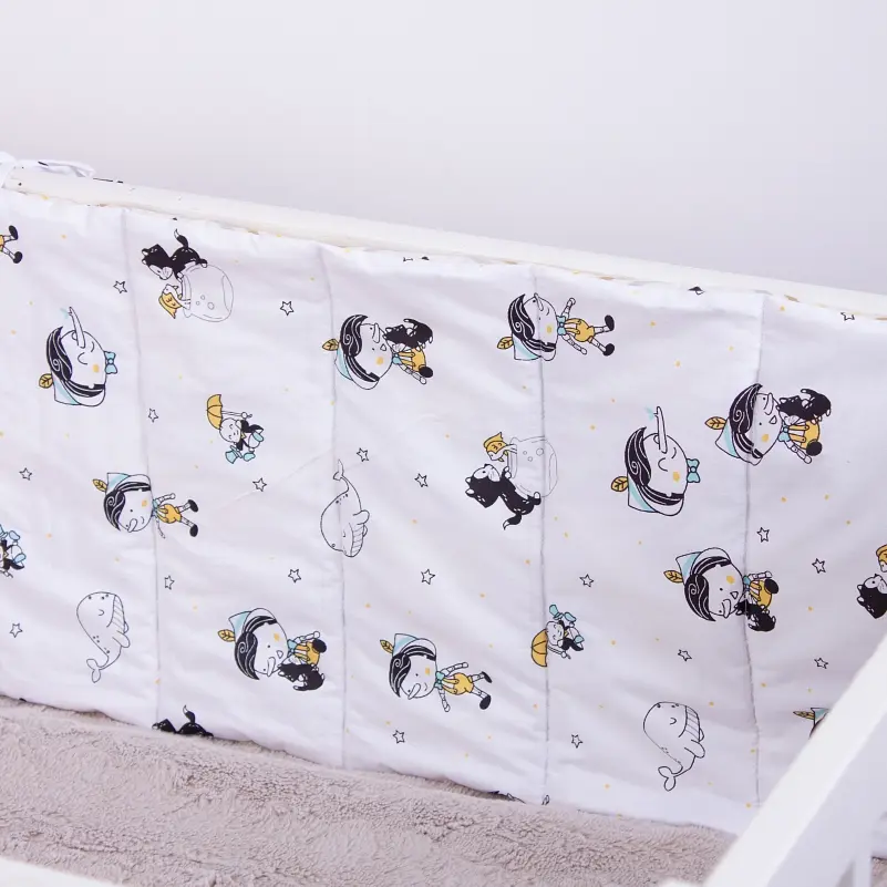 Борт в ліжечко MirSon Kids Time 18-0003 Pinokio захисний білий - фото 4