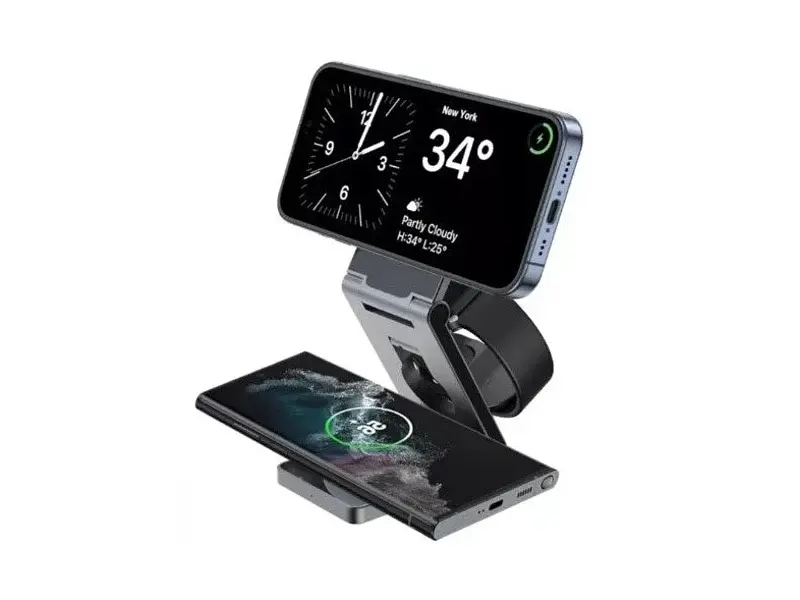 Бездротовий зарядний пристрій Proove Titan Volt 3 in 1 Gray (WSTV15000003) - фото 4
