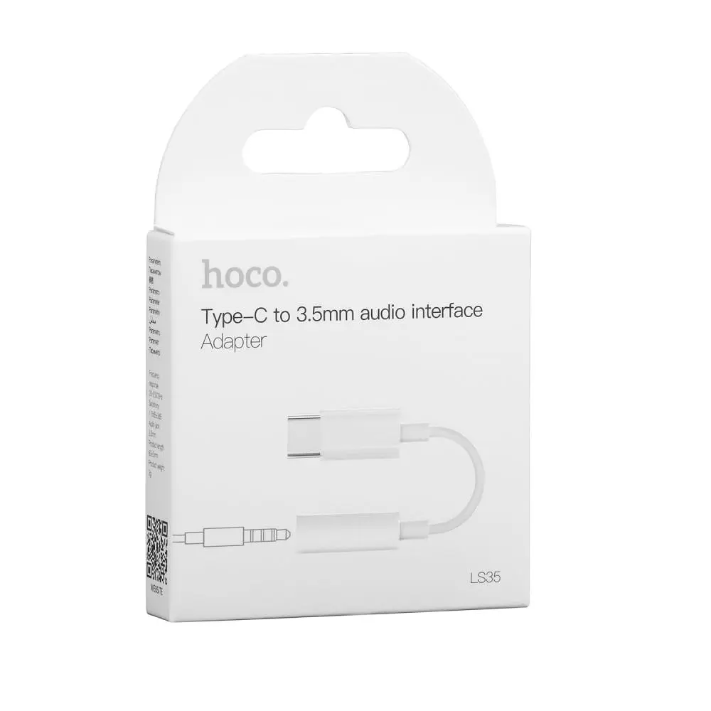 Перехідник Hoco LS3 Type-C - mini jack 3.5 Digital Audio converter 0.04m DAC White - фото 2