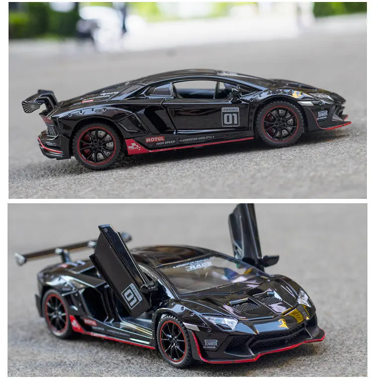 Колекційна металева модель автомобіля TK Group Lamborghini Aventador LP700-4 у широкому обвісі з інерцією, світлом та звуком 1:32 - фото 7