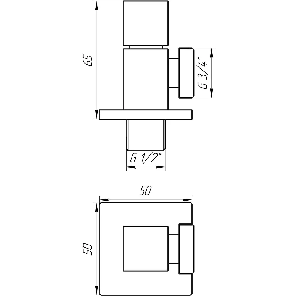 Кран напівобертовий кутовий Solomon 1/2″х3/4″ Cube 7078 000015032 - фото 6