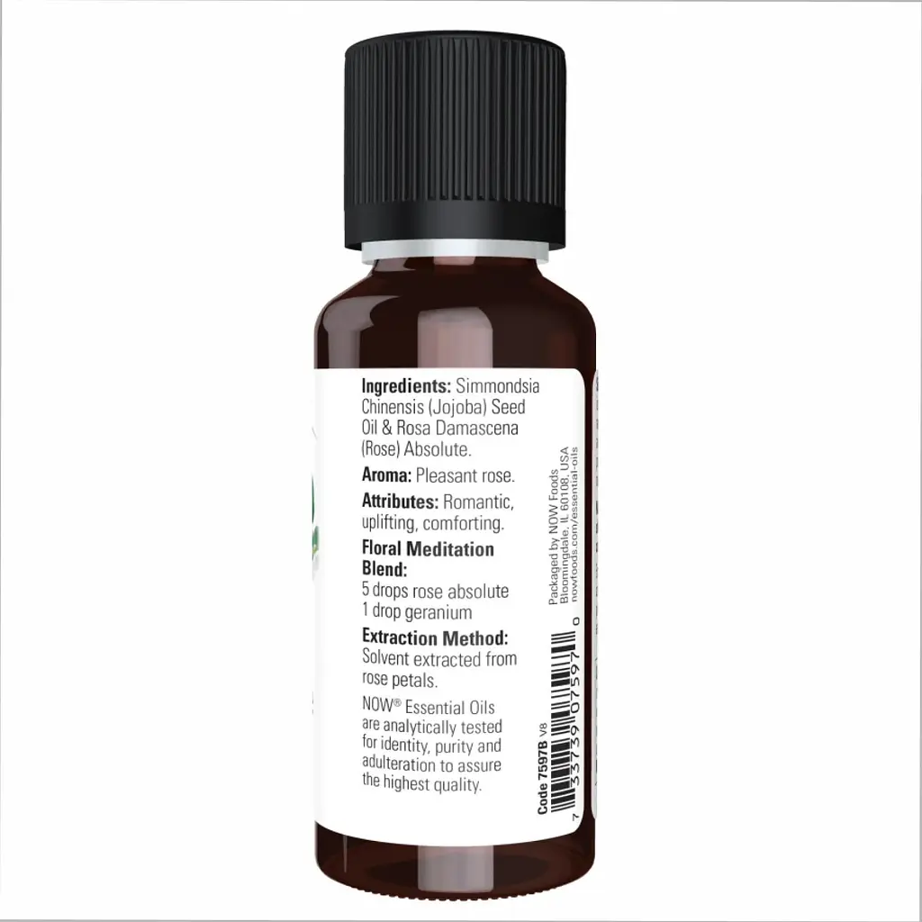 Розовое масло Now Essential Rose Absolute Oil Blend 30 ml - фото 3