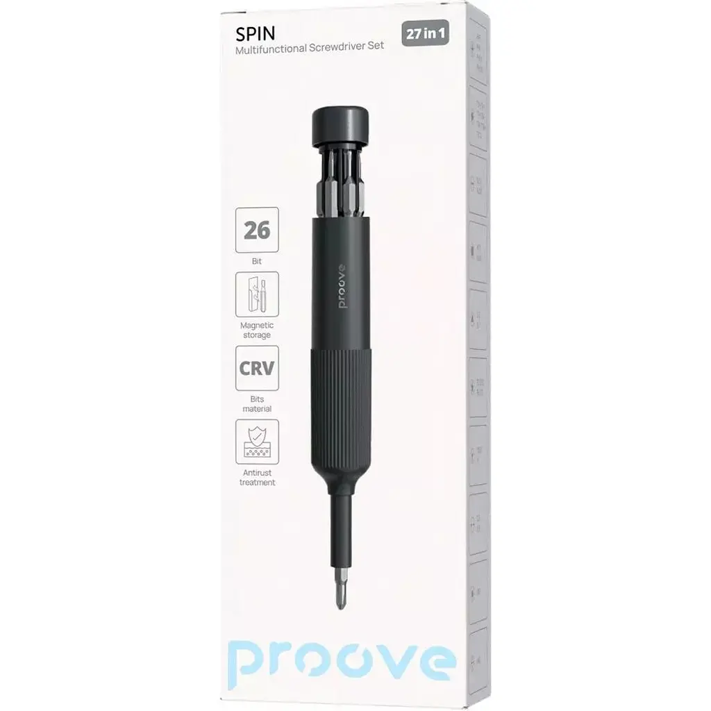 Викрутка з комплектом біт Proove Spin 27in1 Grey (MTSS27000003) [157761] - фото 5