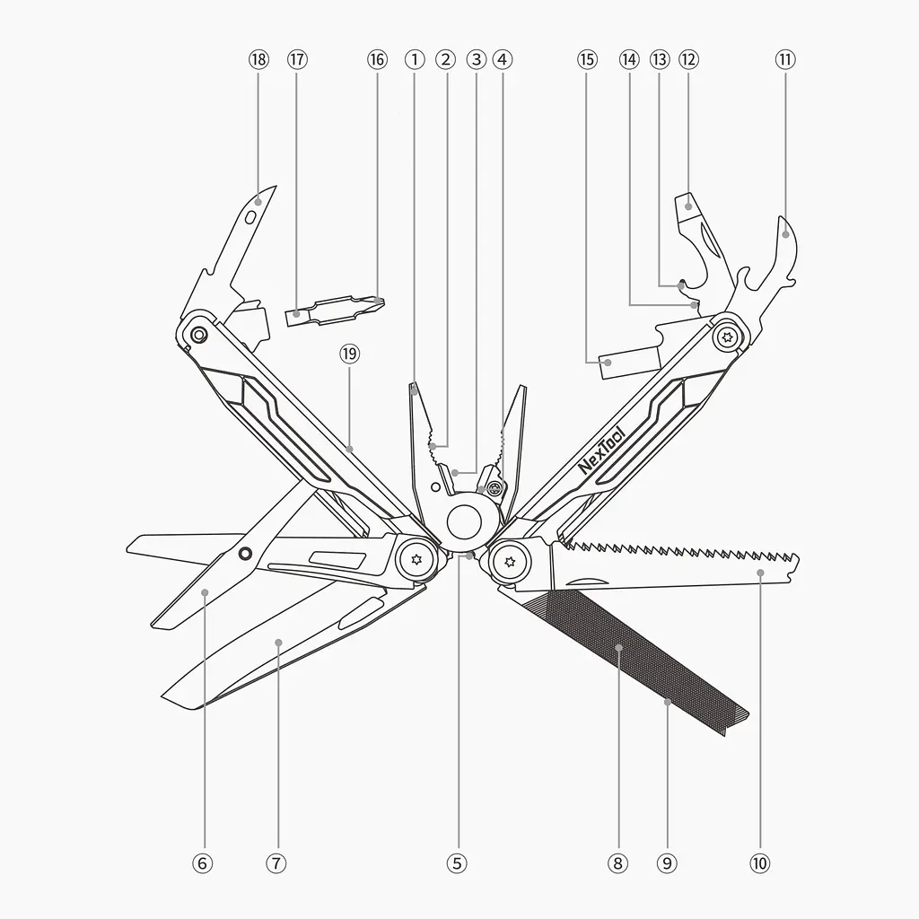 Мультитул Xiaomi Nextool Flagship Captain (NE20214) Silver - фото 5