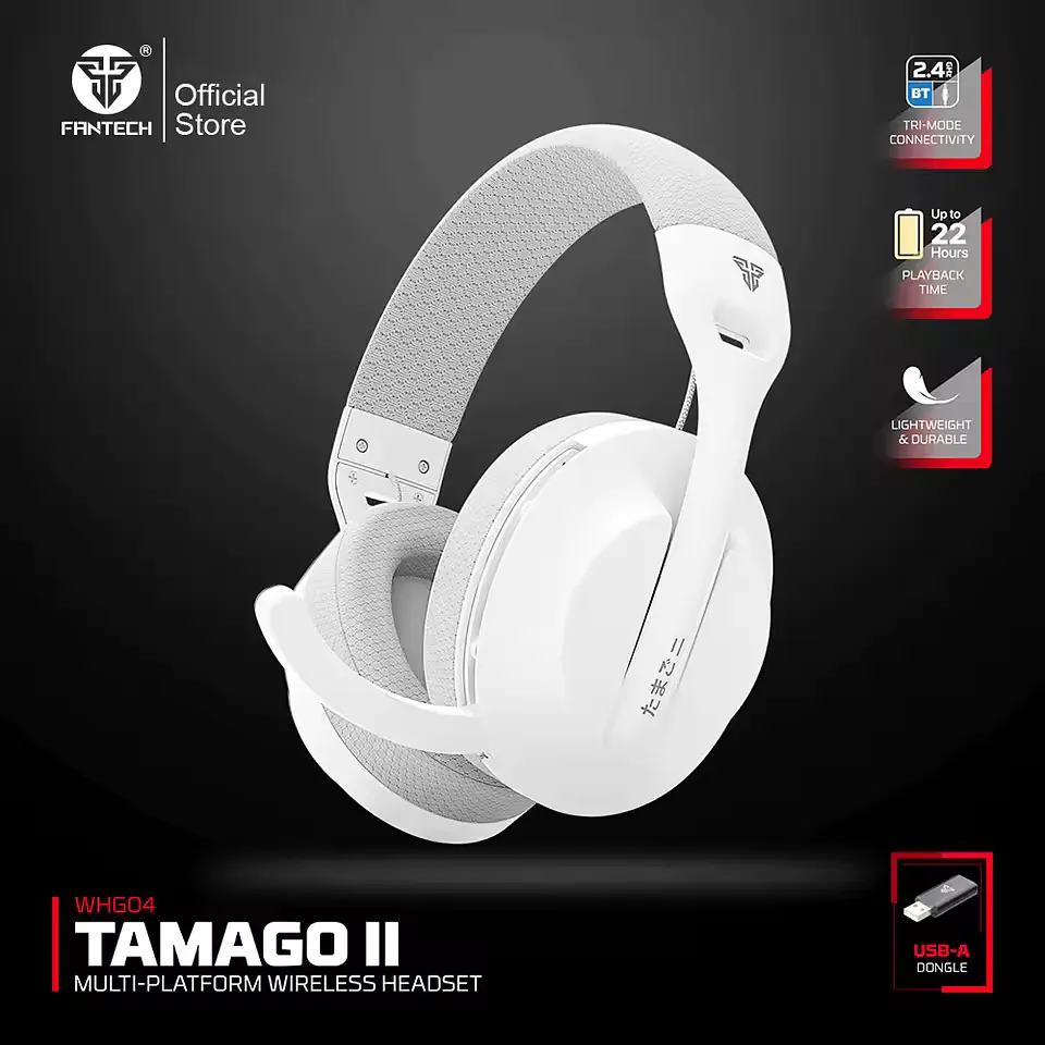 Ігрові бездротові навушники FANTECH TAMAGO II WHG04 / Три режими підключення / White - фото 2