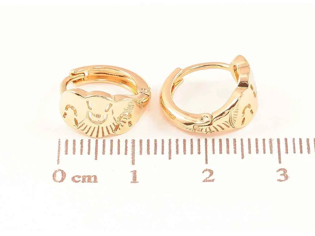 Сережки Xuping Позолота 18K колечка "Декоративний візерунок" 284212 - фото 2