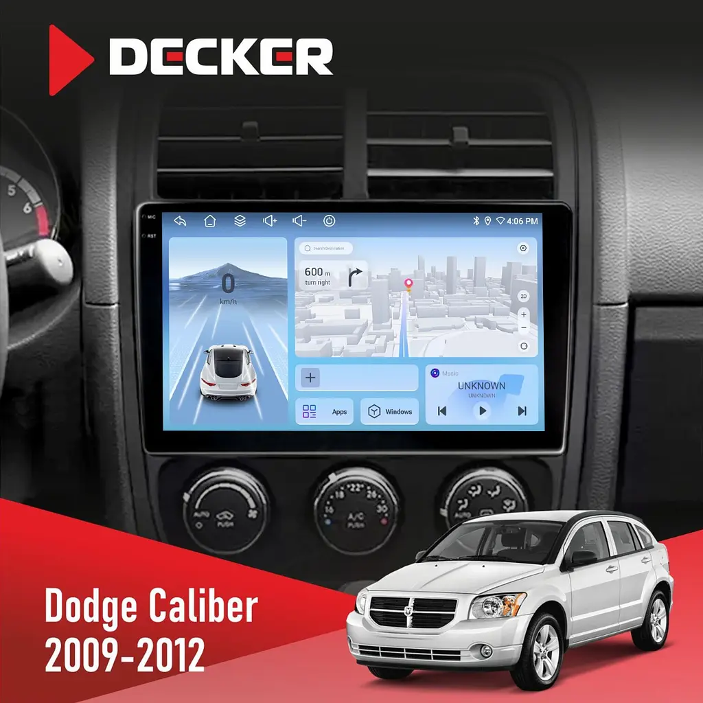 Штатна магнітола Dodge Caliber 2009-2012 Decker D9-010 6x128, DSP, 4G, 2K Decker (НФ-00009745)