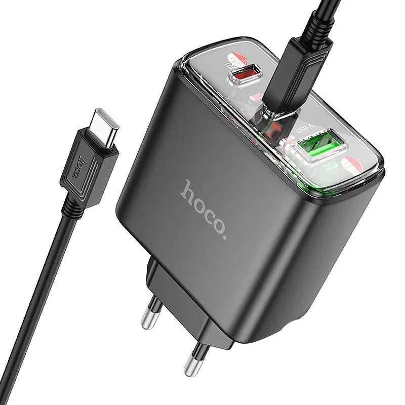 МЗП Hoco CS44A Smart PD65W (2C1A) + Type-C to Type-C Black - фото 2