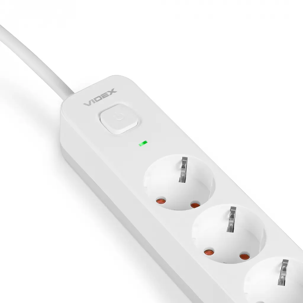 Сетевой удлинитель Videx Oncord з/з 3 п 3 м (3x1.5 мм) 2.4А 2USB+USB-C с кнопкой белый (VF-PD33G2U1C-W) - фото 5