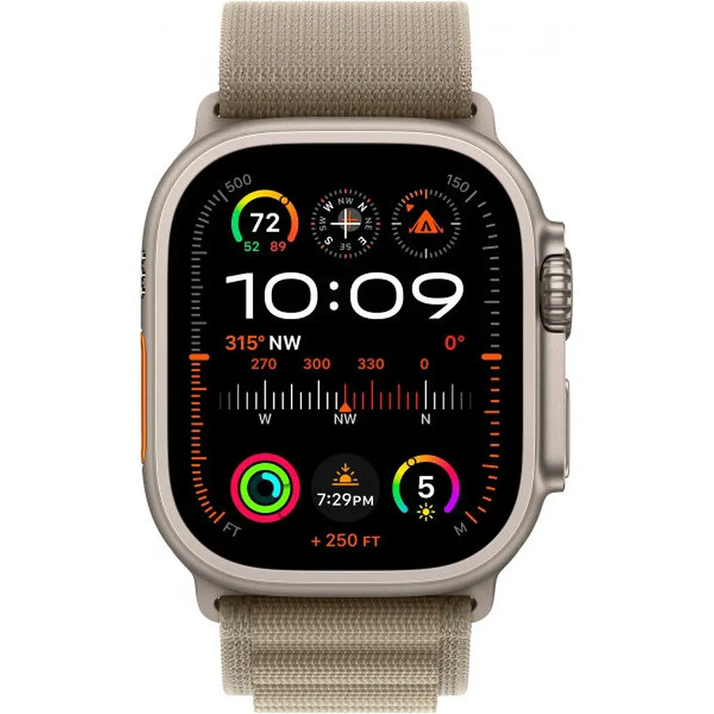 Умные часы Apple Watch Ultra 2 49mm Titanium Case with Olive Alpine Loop Small (MREX3 / MRFH3) - фото 2