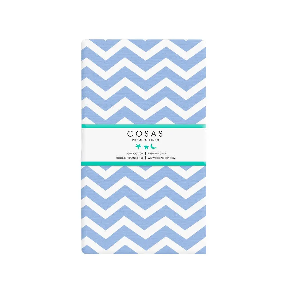 Набір євро простирадло Cosas White/Light Blue Zigzag 220х240 см (SetSheet_White_ZigLBlue_220х240) - фото 5
