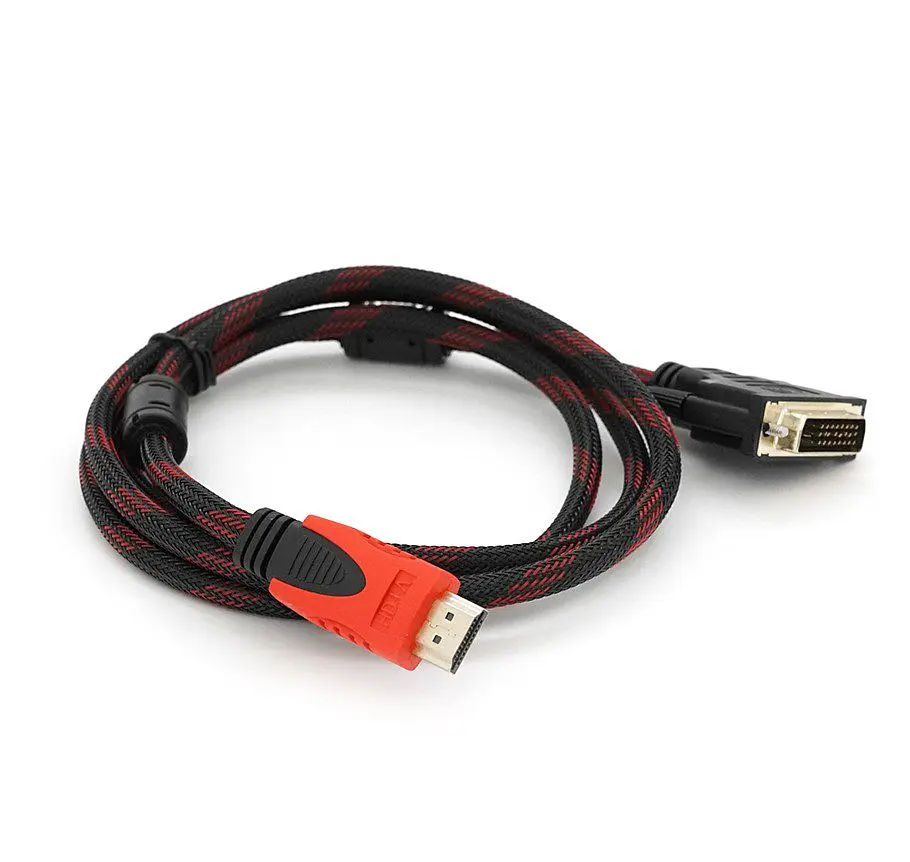 Кабель DVI-HDMI Voltronic YT-HDMI-DVI 2 феррита, оплетка, 1,5м - фото 2
