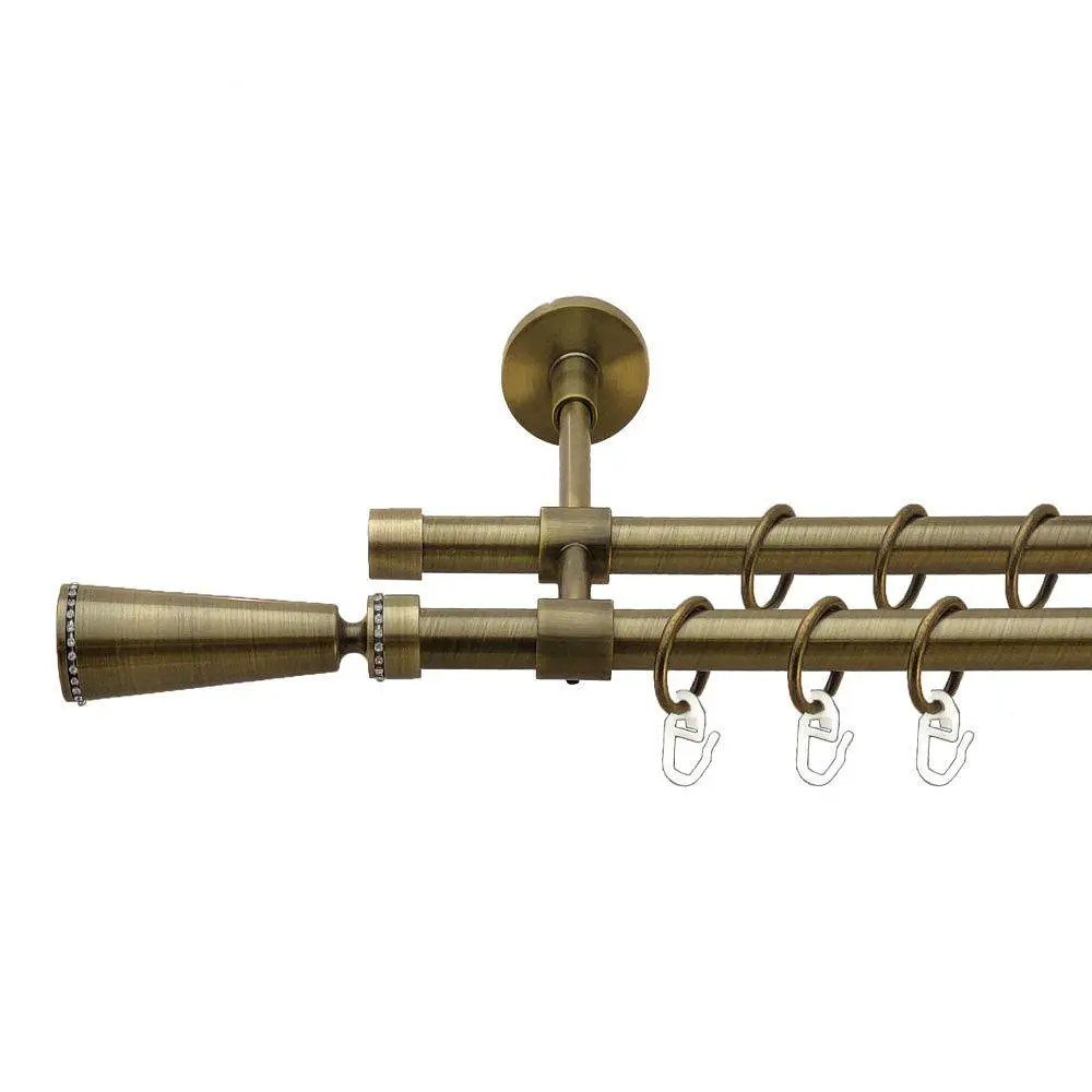 Карниз Orvit Меркурія металевий дворядний закритий гладка труба кільце металеве Антик 16\16 мм 300 см (7329442)
