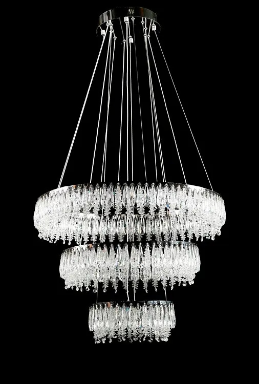 Світлодіодна люстра Splendid Ray L7068/300+500+700/3 LED (CH+Clear) з кришталем, хром, 235 Вт - фото 2
