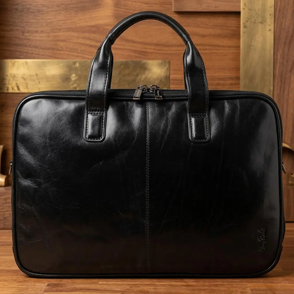 Чоловічий портфель з натуральної шкіри Tony Perotti Italico 7044-40 nero (90641) Чорний - фото 10