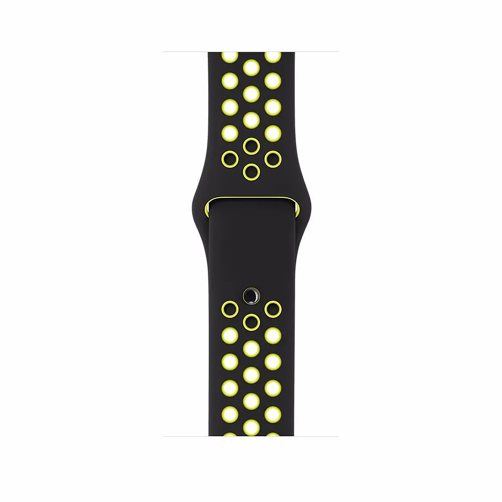 Спортивный ремешок с перфорацией Primo для часов Apple Watch 38 мм, 40 мм, 41 мм размер L Black Yellow - фото 5