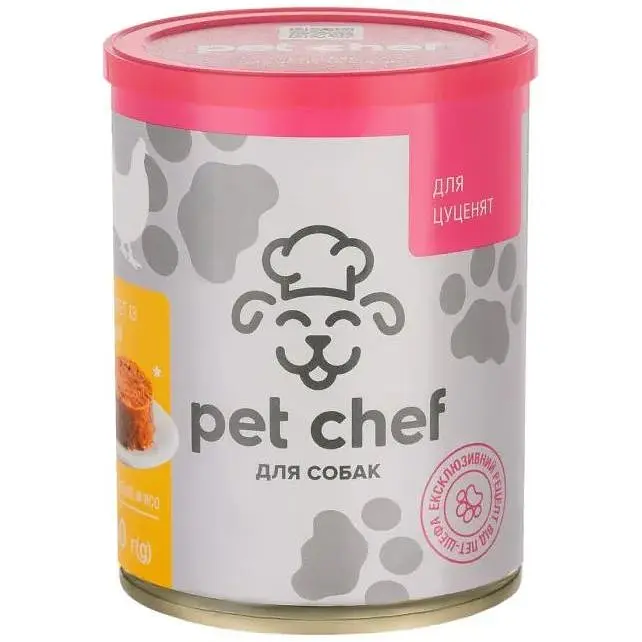Консерви для собак Pet Chef паштет з куркою для цуценят 360 г (4820255190372)