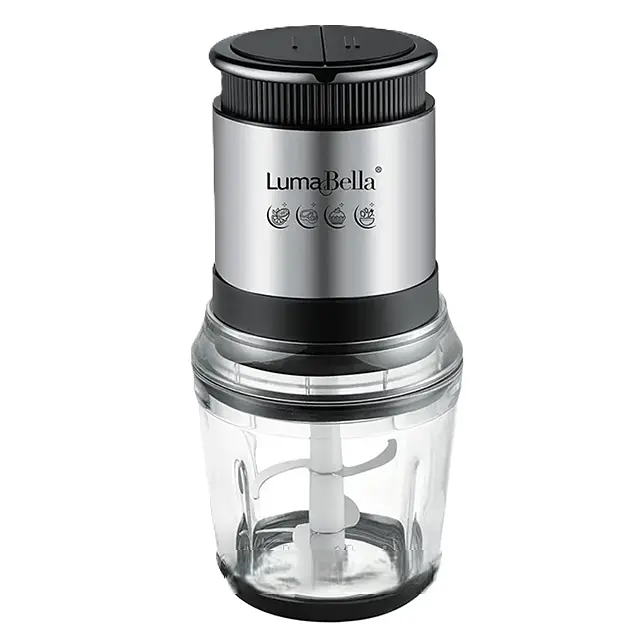 Электрический кухонный измельчитель-блендер Luma Bella LB-56014 с двумя чашами 3 л и 0,6 л для мяса и овощей 1000 Вт. - фото 2