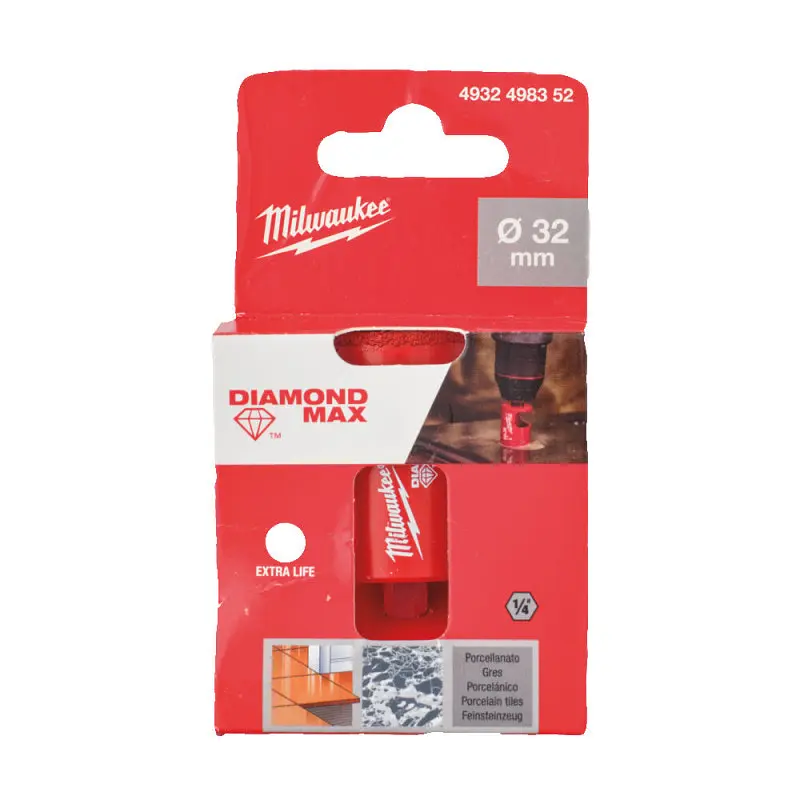 Коронка алмазна Diamond Plus/Max MILWAUKEE, діаметр 32,0мм (1/4'' Hex) (свердління з водою) - фото 2