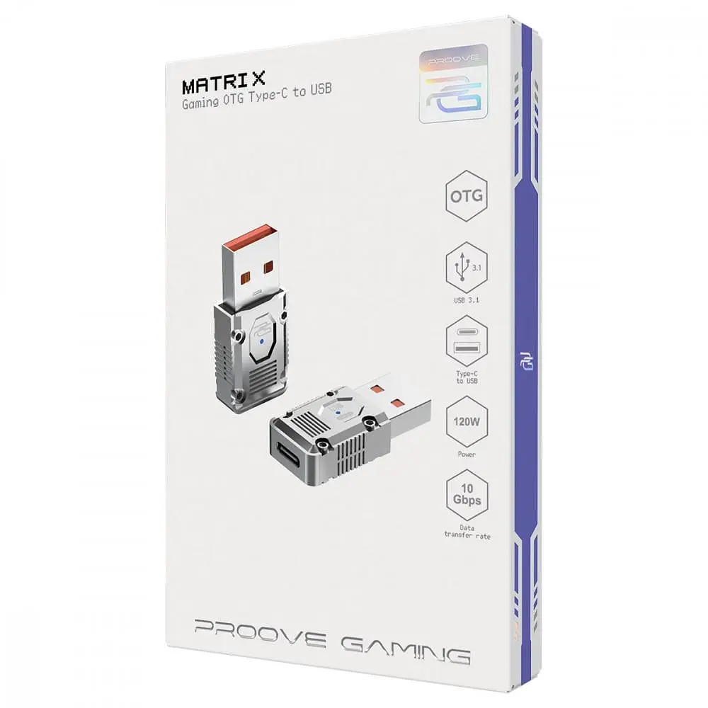 Перехідник Proove Gaming Matrix OTG Type-C to USB silver (HBMA00012006) - фото 2